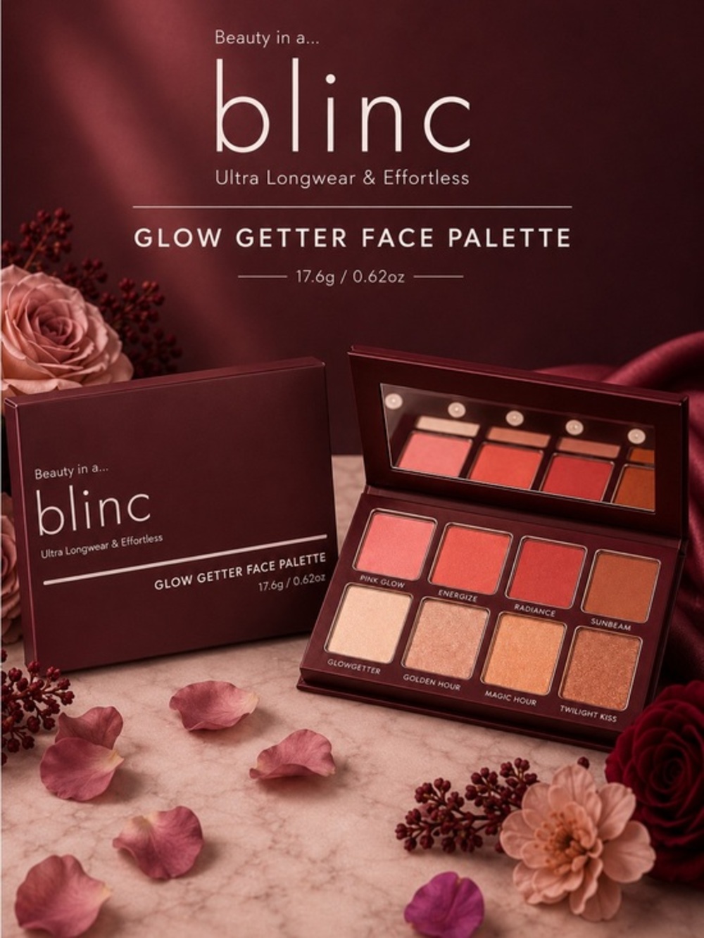 ✨ blinc Glow Getter Face Palette Blush & Highlighter Palette NIB